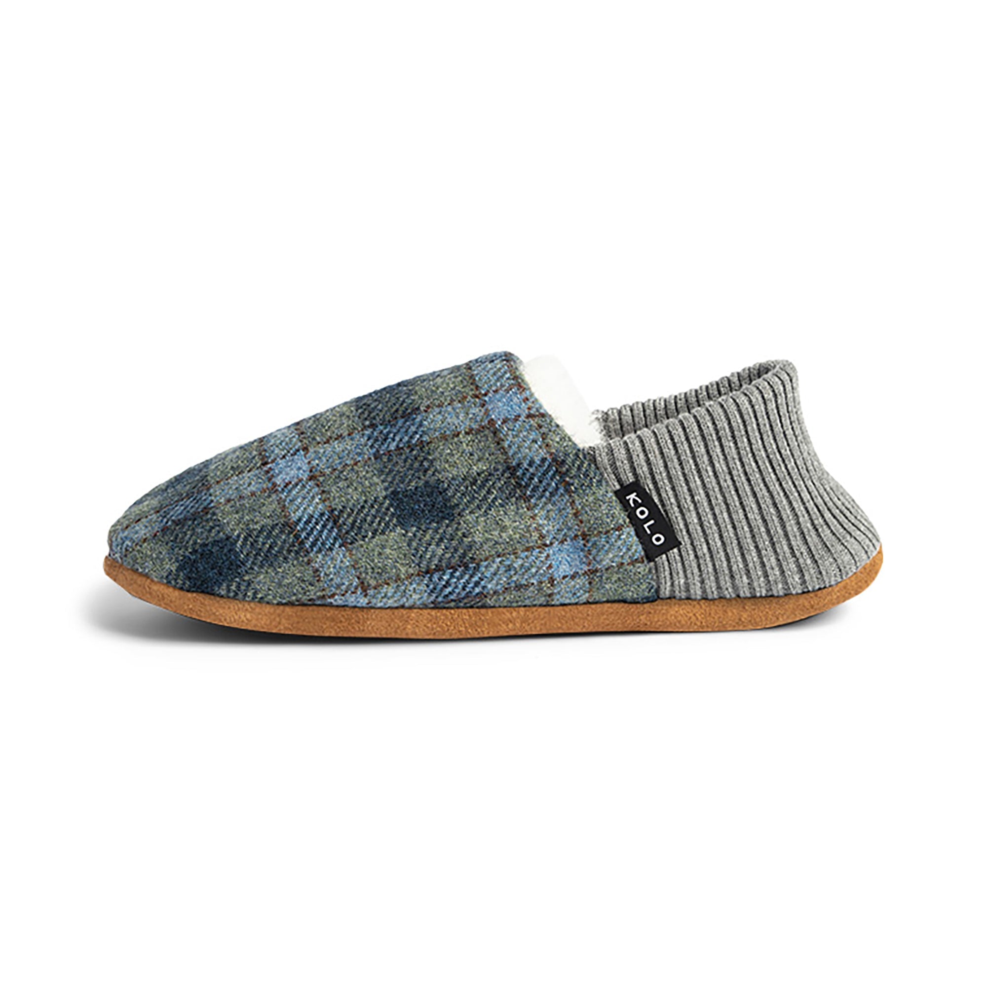 Lanton Tweed House Shoes - Fur-Lined
