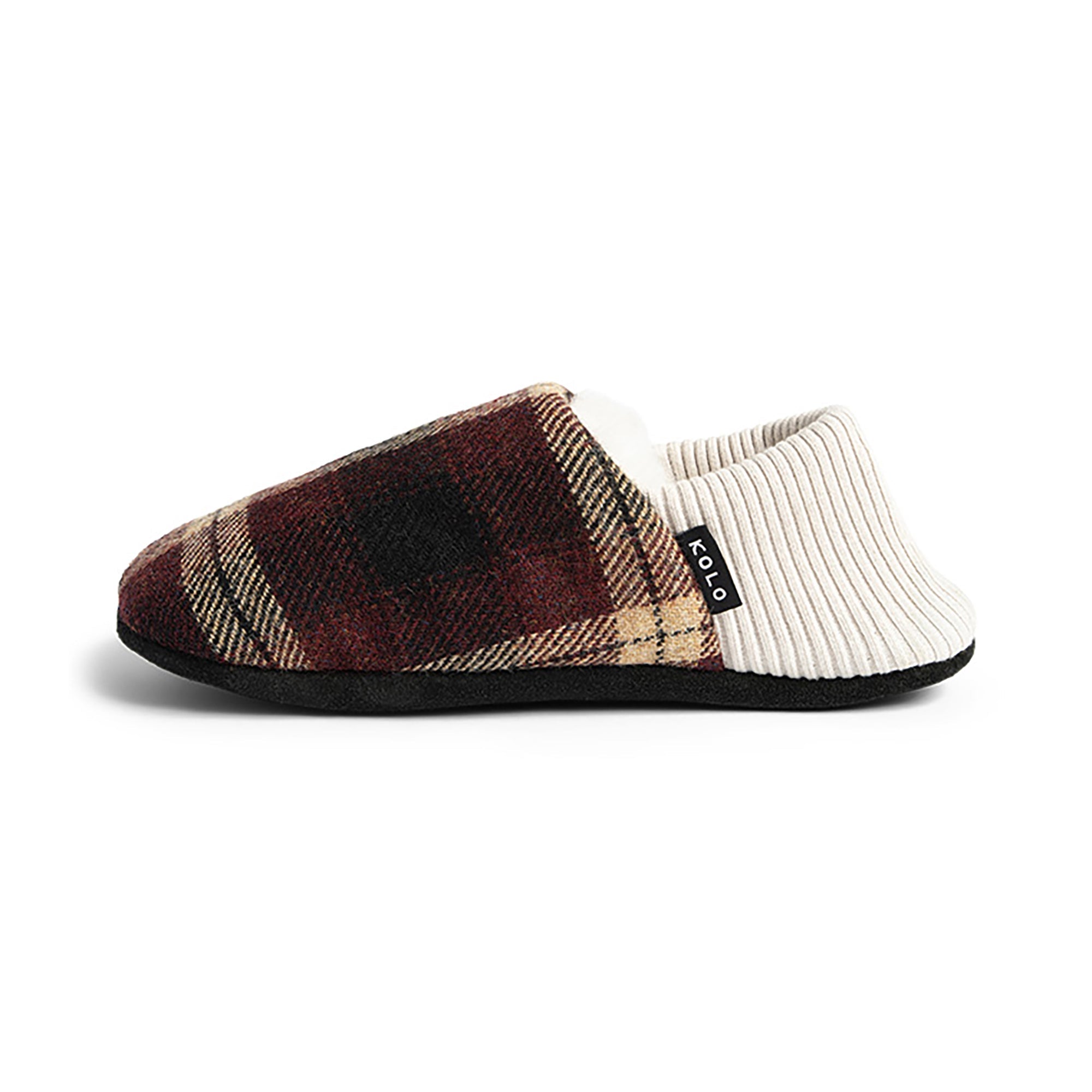 Lanton Tweed House Shoes - Fur-Lined